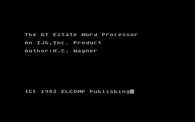 GT Estate Word Processor